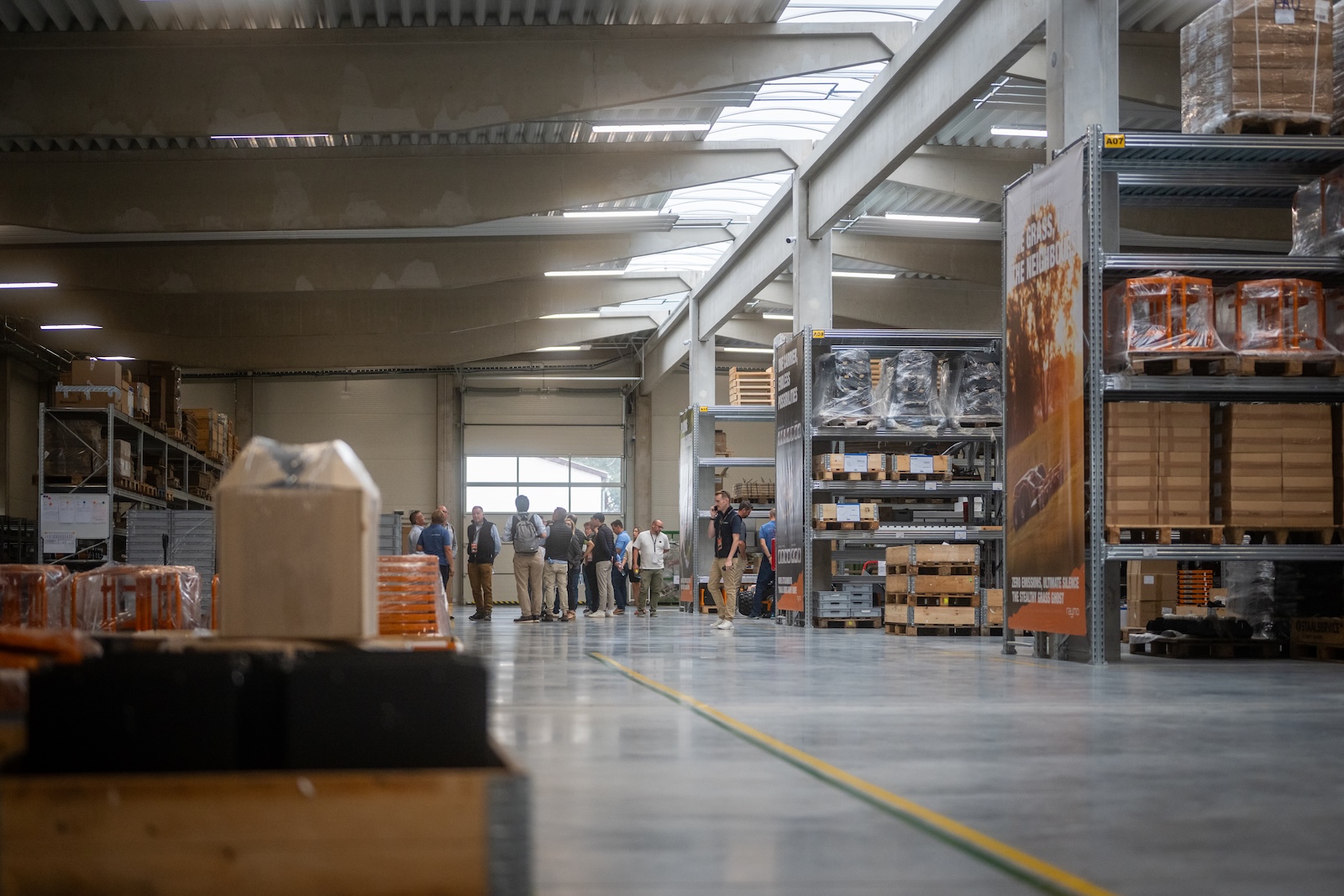 Interior view of the new Raymo production and warehouse hall