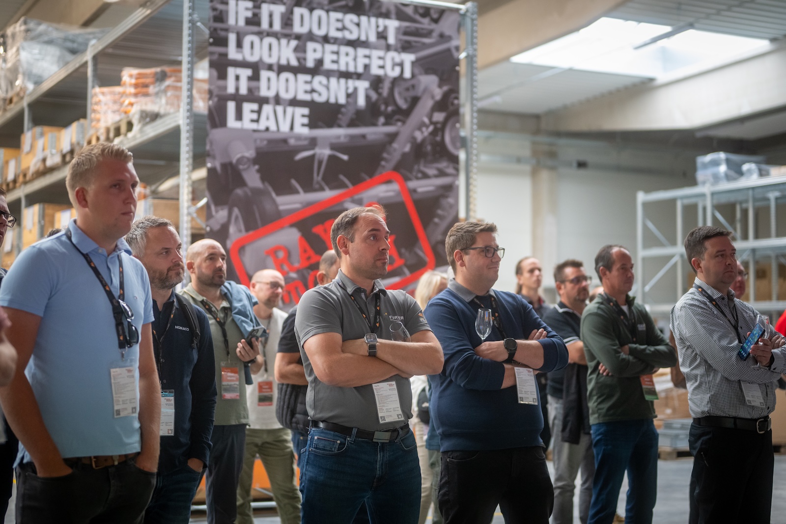 Close-up of attendees during the factory presentation