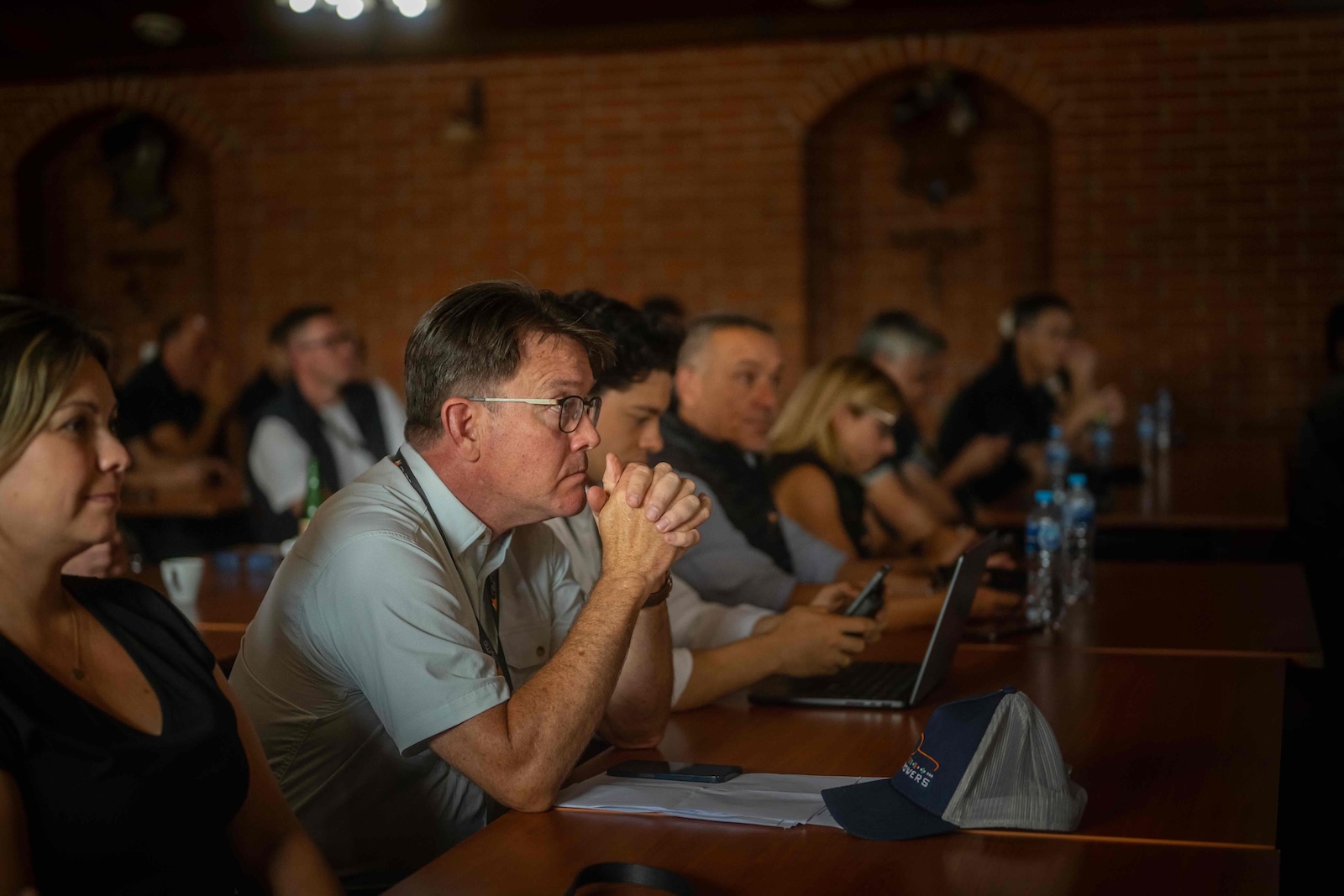 Distributors following the presentation from the front row